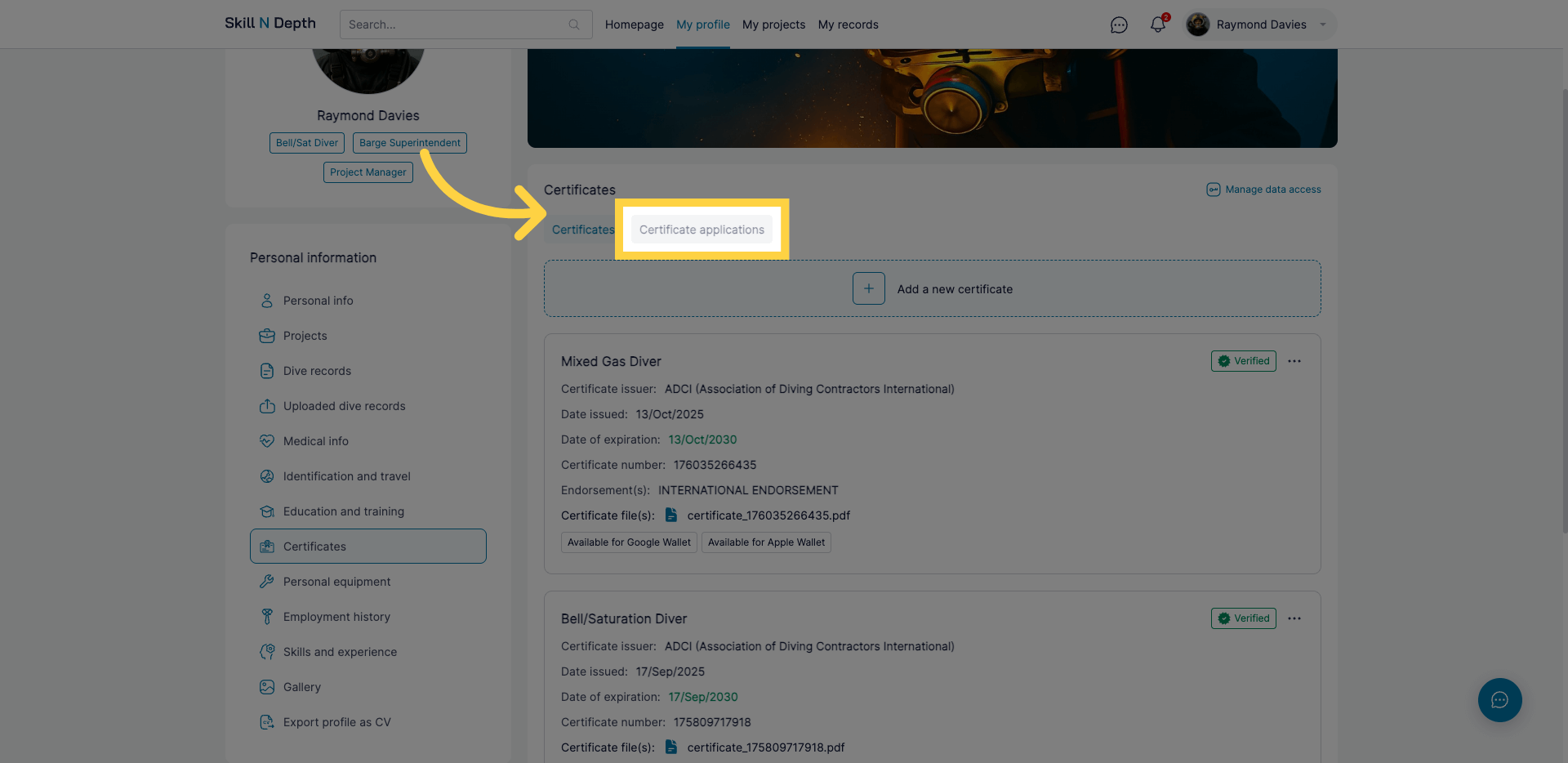 Open Certificate Applications